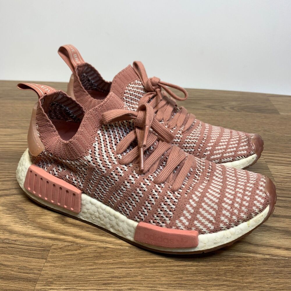 adidas NMD R1 STLT Primeknit Ash Pink‎ Womens Size 7 #CQ2028 Sneakers Shoes